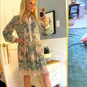 Floral Print Long Sleeve Dress Marve